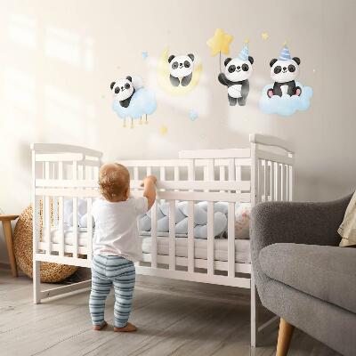 Falmatrica 60x84 Aranyos pandák a pasztell égbolton, akvarellben