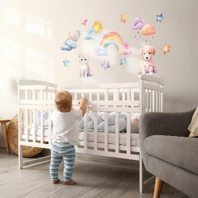 Falmatrica 60x82 Aranyos állatok a pasztell égbolton