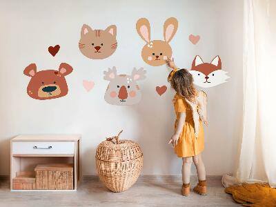 Falmatrica 60x97 Erdei állatok boho pasztell szívvel