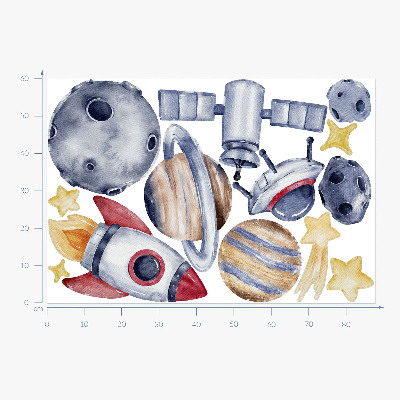 Falmatrica 60x88 Pasztell tér bolygókkal és rakétával