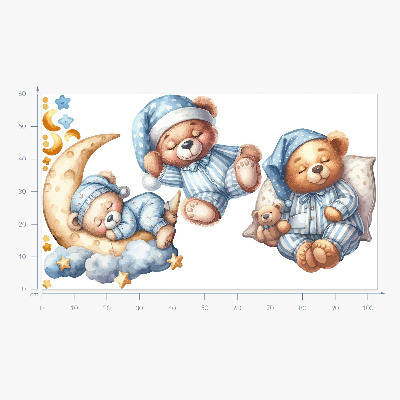 Falmatrica 60x103 Teddy mackók az űrben akvarell pasztell égbolton