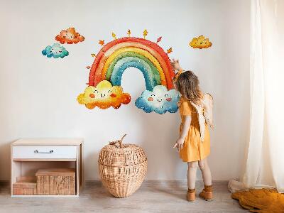 Falmatrica 60x72 Színes felhők és a szivárvány akvarell égbolt
