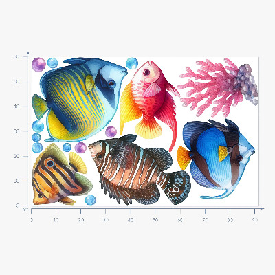 Falmatrica 60x91 A színes akvarell halak víz alatti világa