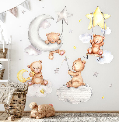 Falmatrica 60x106 Teddy mackók pasztell akvarell égbolton
