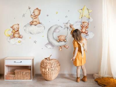 Falmatrica 60x106 Teddy mackók pasztell akvarell égbolton