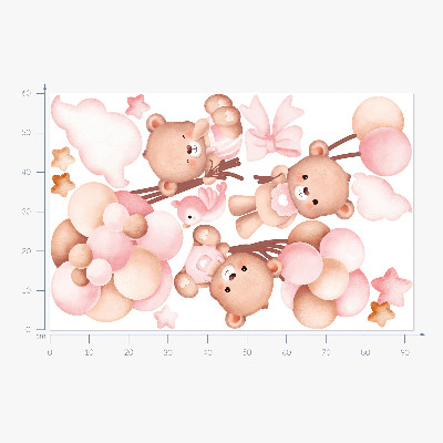 Falmatrica 60x92 Imádnivaló mackók pasztell akvarell lufikkal
