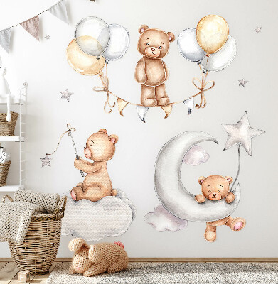 Falmatrica 60x88 Pasztell mackók és lufi akvarell stílusban