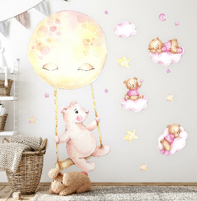 Falmatrica 60x85 Teddy mackók az égen pasztell akvarellben