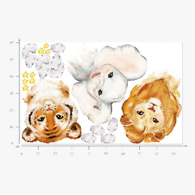 Falmatrica 60x95 Állatok a felhőkben akvarell stílusban
