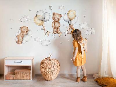 Falmatrica 60x80 Teddy mackók pasztell léggömbökben és felhőkben