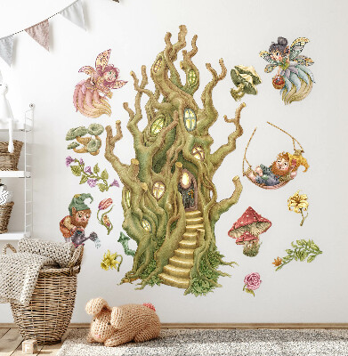 Falmatrica 60x80 Erdei lények és pasztell faházak