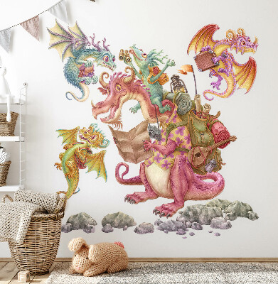 Falmatrica 60x80 Mesebeli sárkányok pasztell árnyalatokban