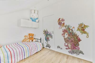 Falmatrica 60x80 Mesebeli sárkányok pasztell árnyalatokban