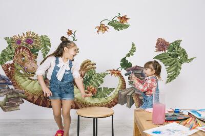 Falmatrica 80x119 Vörös dinoszaurusz rajzokkal és növényzettel