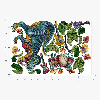 Falmatrica 80x119 Zenés rajzfilm dinoszaurusz hangszerekkel