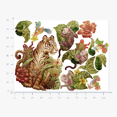 Falmatrica 80x106 Dzsungel szafari pasztell állatokkal