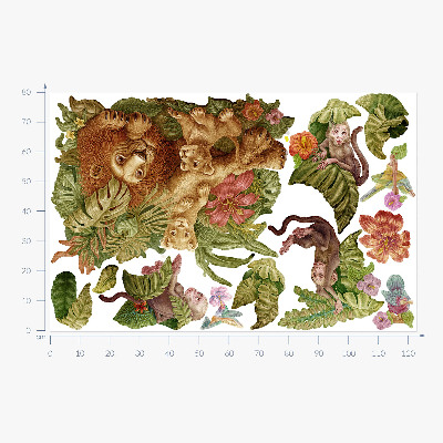 Falmatrica 80x122 Szafari egzotikus állatok pasztell dzsungelben