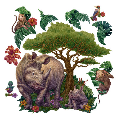 Falmatrica 80x86 Vadon élő állatok és szafari növényzet rajzokon