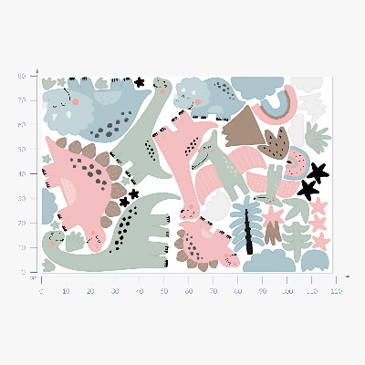 Falmatrica 80x118 Dinoszauruszok pasztell növényzet környezetben