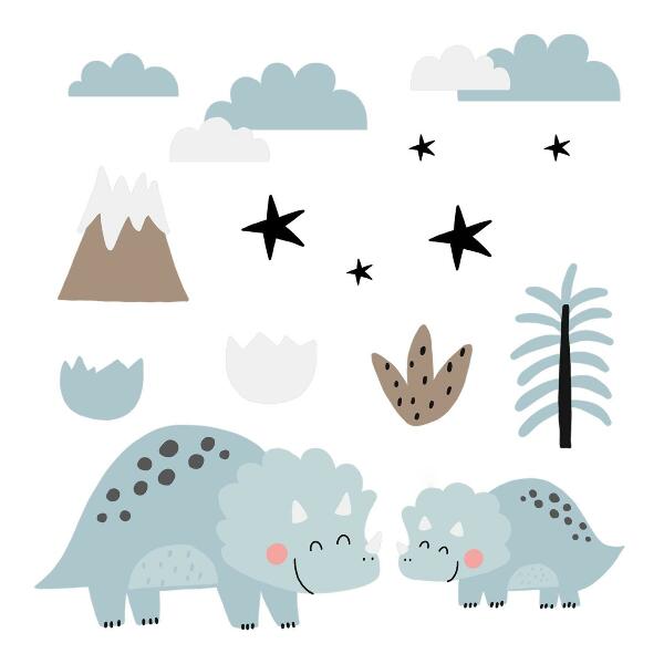 Falmatrica 80x135 Dinoszauruszok pasztell növényzetben