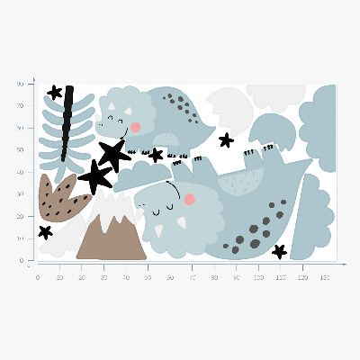 Falmatrica 80x135 Dinoszauruszok pasztell növényzetben