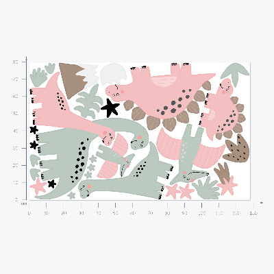 Falmatrica 80x128 Dinoszauruszok a pasztell dzsungelben