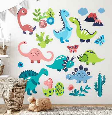 Falmatrica 80x144 Vidám dinoszauruszok pasztell palettában