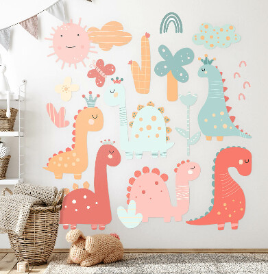 Falmatrica 80x122 A dinoszauruszok pasztell világa bohó stílusban