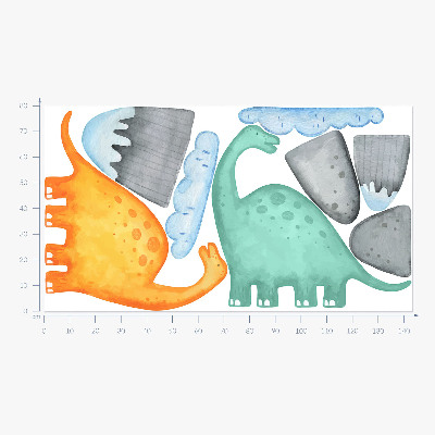Falmatrica 80x143 Dinoszauruszok pasztell akvarell tájakon