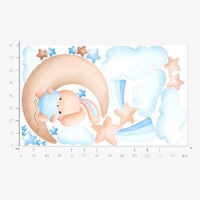 Falmatrica 80x132 Nyuszi a felhőkben a pasztell holdon