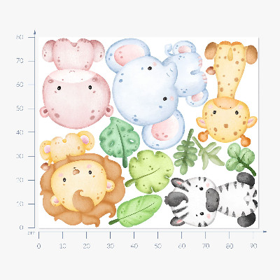 Falmatrica 80x92 Pasztell árnyalatú szafari bájos állatokkal