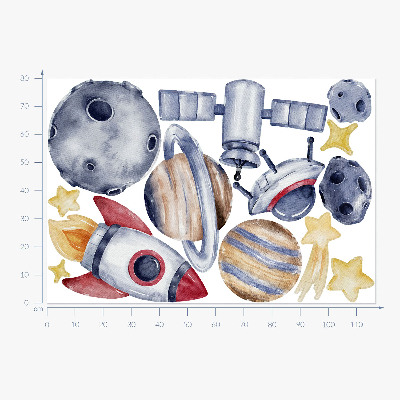 Falmatrica 80x117 Pasztell tér bolygókkal és rakétával