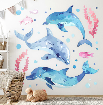 Falmatrica 80x124 Kék delfinek egy pasztell víz alatti tájon