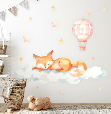 Falmatrica 80x125 Pasztell róka a felhőben csillagokkal és léggömbbel