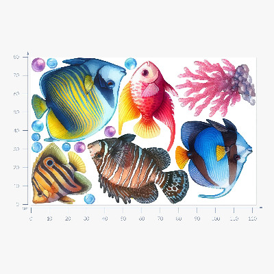 Falmatrica 80x122 A színes akvarell halak víz alatti világa