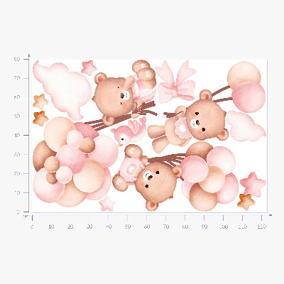 Falmatrica 80x123 Imádnivaló mackók pasztell akvarell lufikkal