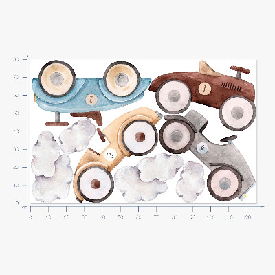 Falmatrica 80x126 Pasztell autók és finom akvarell felhők