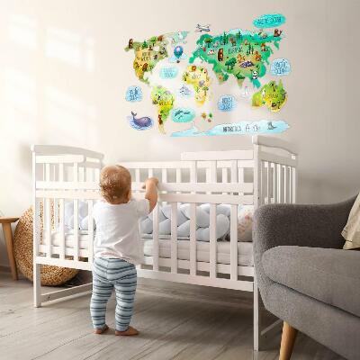 Falmatrica 80x125 Színes világtérkép kontinensekkel és természettel