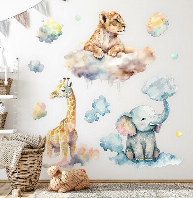 Falmatrica 80x127 Szafari festett vadállatokkal a felhőkben