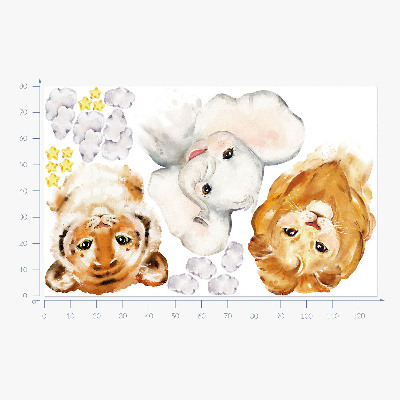 Falmatrica 80x127 Állatok a felhőkben akvarell stílusban