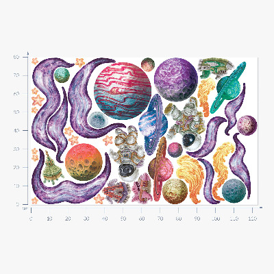 Falmatrica 80x123 Rakéták és bolygók űrkalandjai pasztell színben