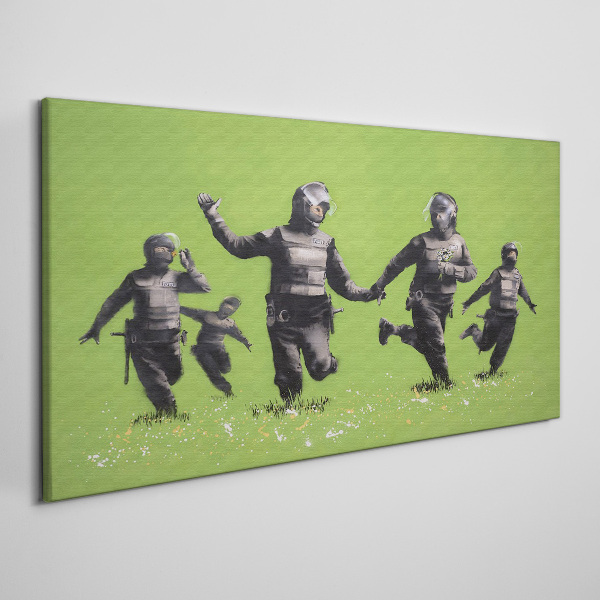 Vászonkép Rohamrendőr a Banksy Fieldben