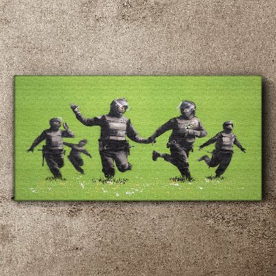 Vászonkép Rohamrendőr a Banksy Fieldben