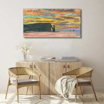 Vászonkép Naplemente Claude Monet
