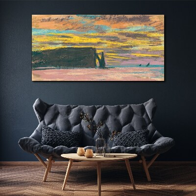 Vászonkép Naplemente Claude Monet