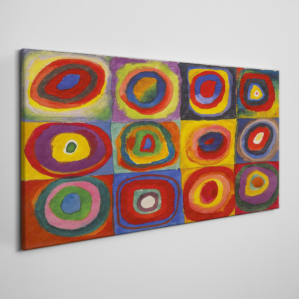 Vászonkép Színes stúdió: Négyzetek koncentrikus körökkel Kandinsky
