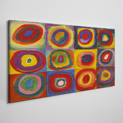 Vászonkép Színes stúdió: Négyzetek koncentrikus körökkel Kandinsky