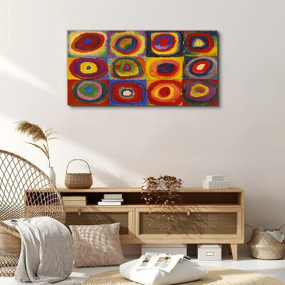 Vászonkép Színes stúdió: Négyzetek koncentrikus körökkel Kandinsky