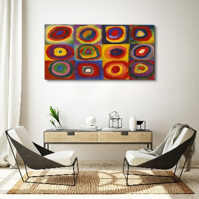 Vászonkép Színes stúdió: Négyzetek koncentrikus körökkel Kandinsky