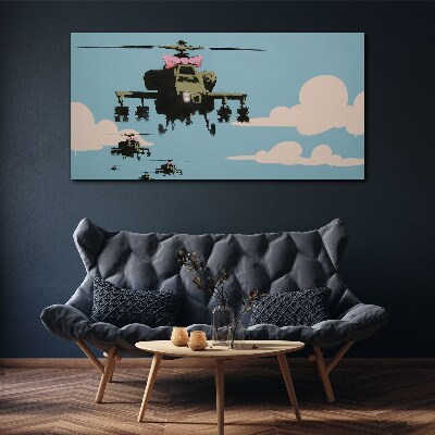 Vászonkép Banksy helikopter